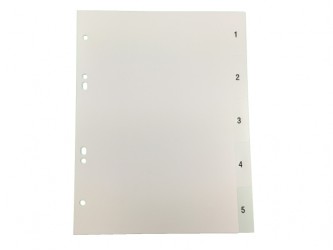 A5 Tabbladen genummerd PP 0.13mm A5 Tabbladen genummerd PP 0.13mm